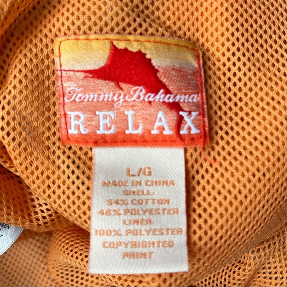 Tommy Bahama Relax Men’s Blue Gray Orange Mesh Lined Swim Trunks - Size L - EUC
